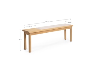 Banco em madeira de sungkai - 130 x 45 x 30 cm