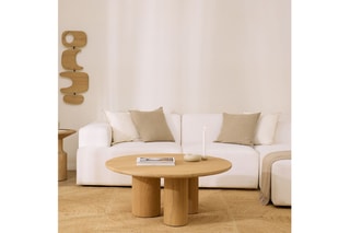 Mesa de centro em madeira de sungkai - 100 x 44 x 100 cm