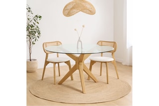 Mesa de jantar em madeira de sungkai - 120 x 77 x 120 cm