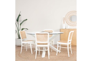 Mesa de jantar em madeira de sungkai - 120 x 77 x 120 cm