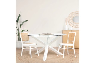 Mesa de jantar em madeira de sungkai - 150 x 77 x 150 cm