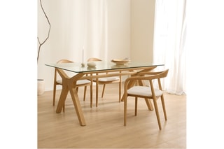Mesa de jantar em madeira de sungkai - 160 x 75 x 95 cm