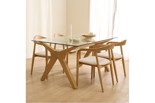 Mesa de jantar em madeira de sungkai - 160 x 75 x 95 cm
