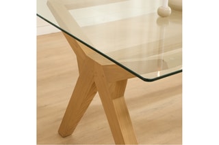 Mesa de jantar em madeira de sungkai - 160 x 75 x 95 cm