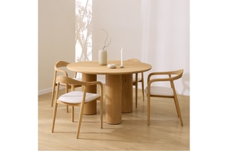Mesa de jantar em madeira de sungkai - 130 x 78 x 130 cm