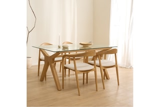 Mesa de jantar em madeira de sungkai - 200 x 75 x 105 cm
