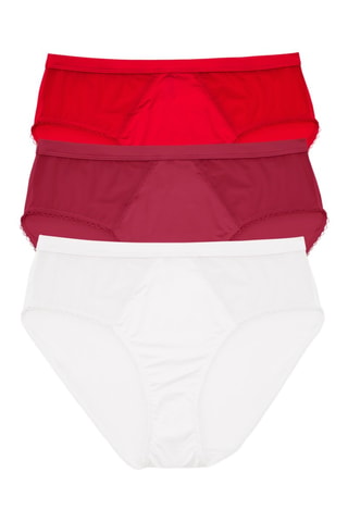 3 culottes - Rouge, bordeaux et blanc