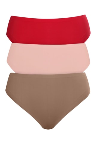 3 culottes French Cut - Rouge, rose et taupe