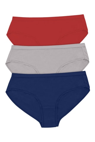 3 culottes Cozy - Rouge, gris et bleu