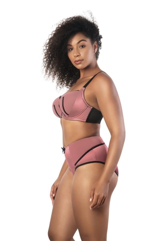 Culotte taille haute Charlotte Doré rose et noir 