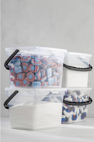 4 boîtes de rangement en plastique sans BPA - 4 l - Blanc