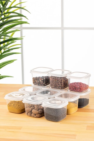 12 boîtes de conservation avec couvercles en plastique - 55 cl