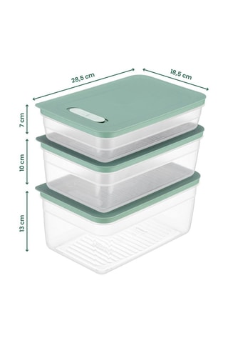 3 boîtes de conservation en plastique sans BPA - 250, 380 et 500 cl