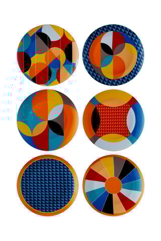 6 assiettes plates en porcelaine - 27 cm