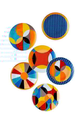 6 assiettes plates en porcelaine - 27 cm