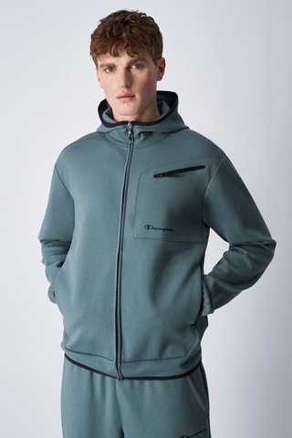 Sweat à capuche American Tech Vert-gris