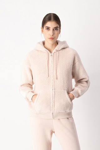 Sweat à capuche polaire Rose