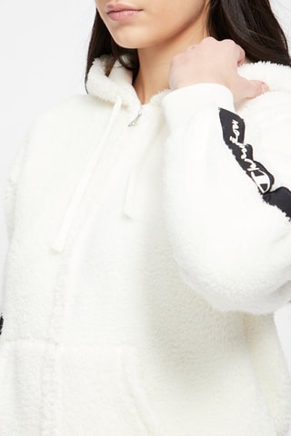 Sweat à capuche polaire Ecru