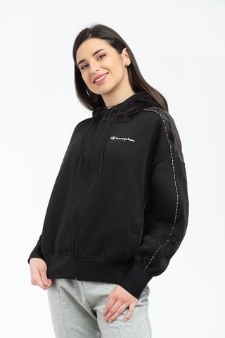 Sweat à capuche bi-matière Noir