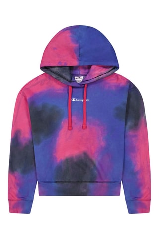 Sweat à capuche tie and dye Noir et fuchsia