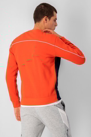 Sweat Orange et bleu marine