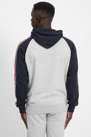Sweat à capuche Gris clair chiné et bleu marine
