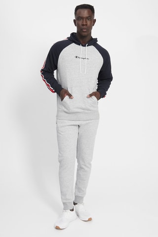 Sweat à capuche Gris clair chiné et bleu marine