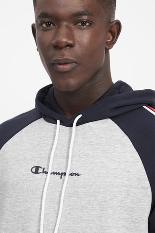 Sweat à capuche Gris clair chiné et bleu marine
