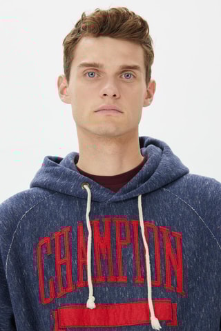 Sweat à capuche - Bleu foncé chiné