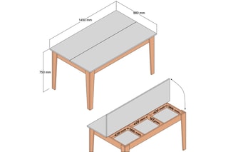 Table à manger  - 145 x 75 x 88 cm