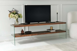 Meuble TV Aqua TV  - Structure en bois massif - 140 x 45 x 35  cm