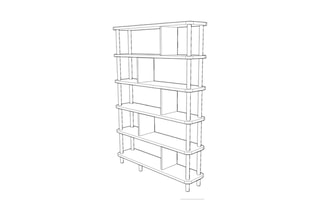 Bibliothèque Meta  - En bois de charme - 120 x 169 x 28 cm