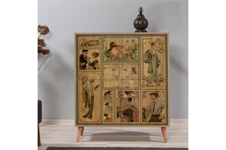 Meuble de rangement 4 portes  - 95 x 111 x 36 cm