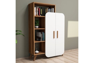 Bibliothèque et armoire intégrée 2 portes Form  - 90 x 140 x 32 cm