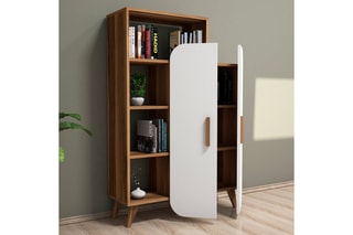 Bibliothèque et armoire intégrée 2 portes Form  - 90 x 140 x 32 cm