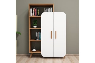 Bibliothèque et armoire intégrée 2 portes Form  - 90 x 140 x 32 cm