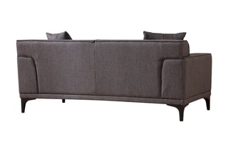 Canapé Petra - Anthracite - 2 places - Revêtement en polyester