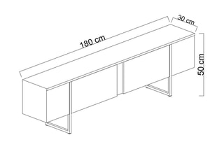 Meuble TV 2 abattants - 180 x 50 x 30 cm