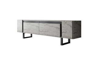 Meuble TV 2 abattants Yildiz et noir - 180 x 50 x 30 cm