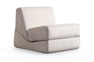 Chauffeuse Origami Convertable - Crème - 1 place - Tissu