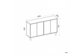 Console 4 portes Vera - 120 x 73 x 30 cm