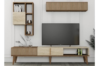 Meuble TV 2 abattants Milan - 180 x 40 x 35 cm