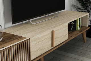 Meuble TV 2 abattants Milan - 180 x 40 x 35 cm