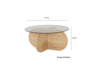 Table basse Bubble  - Plateau en verre trempé - 75 x 35 x 75 cm