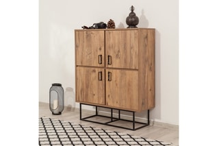 Meuble de rangement 4 portes - 93 x 36 x 115 cm