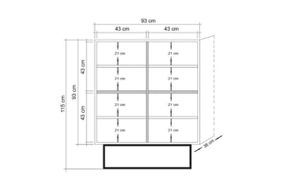 Meuble de rangement 4 portes - 93 x 36 x 115 cm