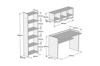Ensemble bureau  - 118 x 80 x 58 cm