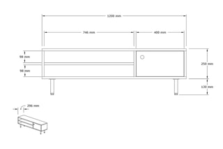 Meuble TV 1 porte Avila - 120 x 38 x 30 cm