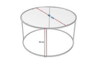 Table basse en verre Aurum - 80 x 43 x 80 cm