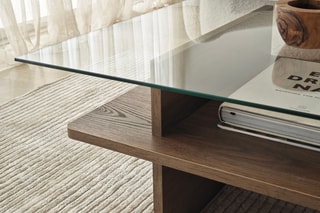 Table basse Saga Rectangle  - Plateau en verre trempé - 105 x 35 x 65 cm